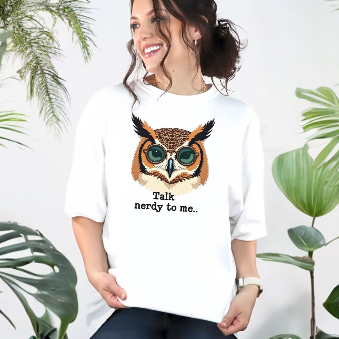 Nerdy Owl, Punny Vintage Style Tee