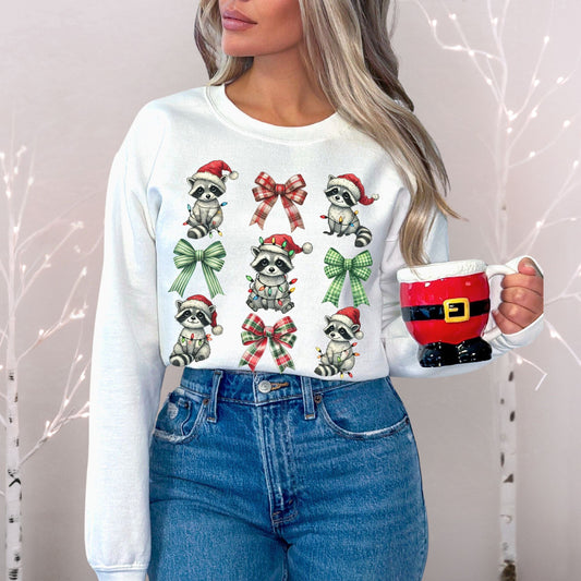 Coquette Racoon Holiday Softstyle Sweatshirt