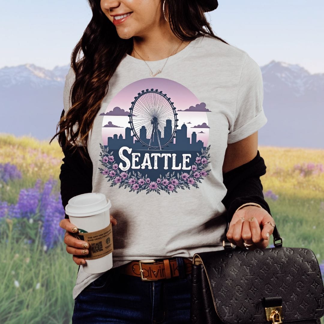 Seattle Floral Great Wheel Softstyle Tee