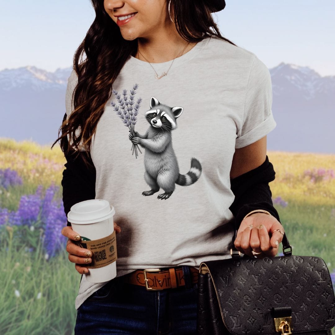 Raccoon and Lavender Softstyle Tee