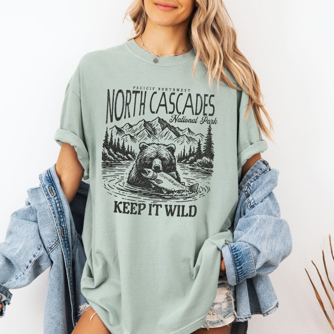 Pacific Northwest North Cascades Souvenir Vintage Style Tee