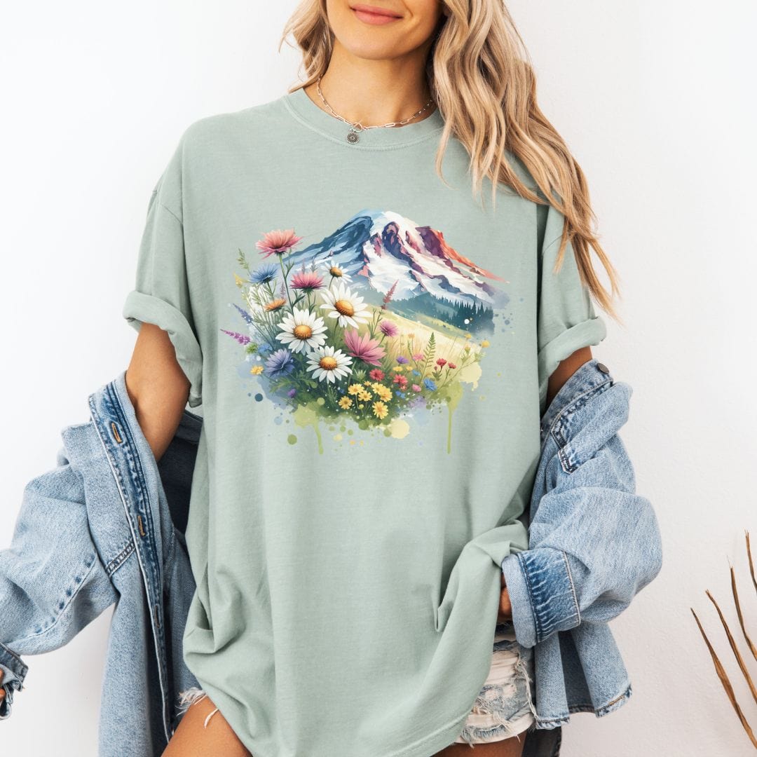 Mount Rainier Spring Vintage Style Tee