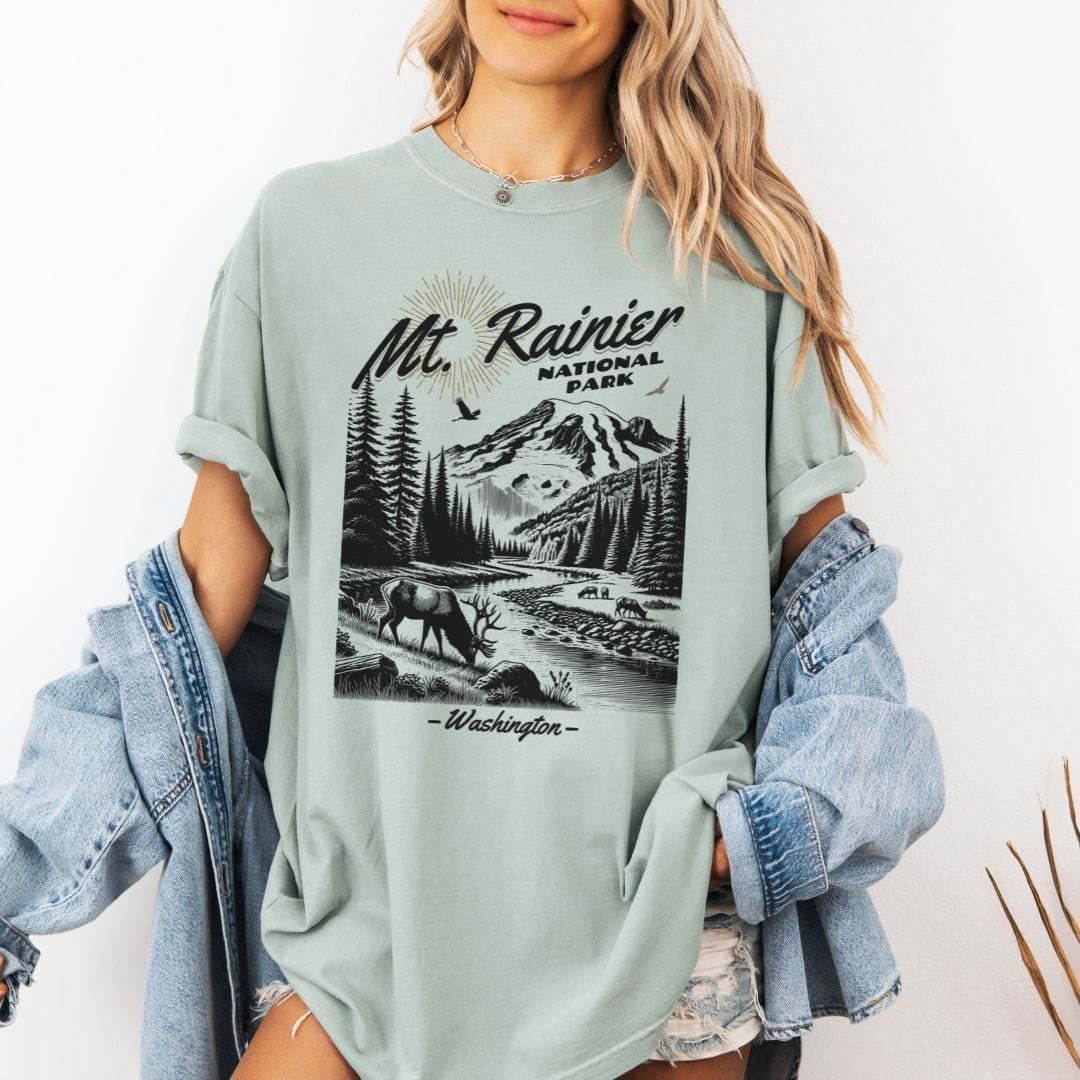 Pacific Northwest Mt Rainier Souvenir Vintage Style Tee