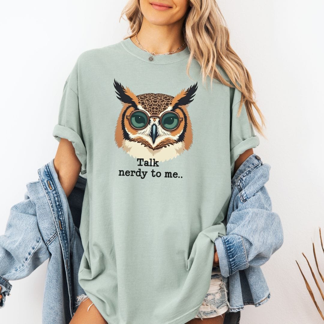 Nerdy Owl, Punny Vintage Style Tee