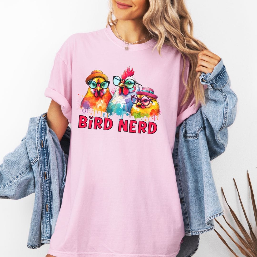 Bird Nerd Chicken Vintage Style Tee