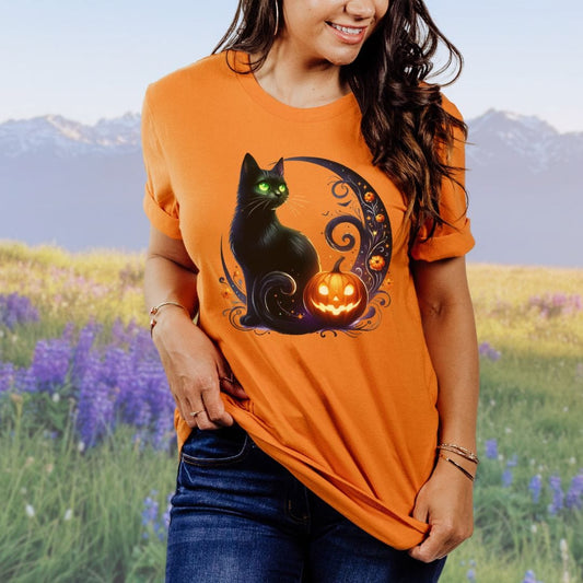 Green Eyed Pumpkin Cat Softstyle Tee