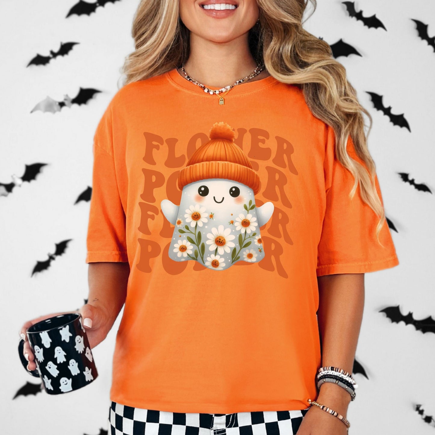 Ghostly Flower Power Vintage Style Tee