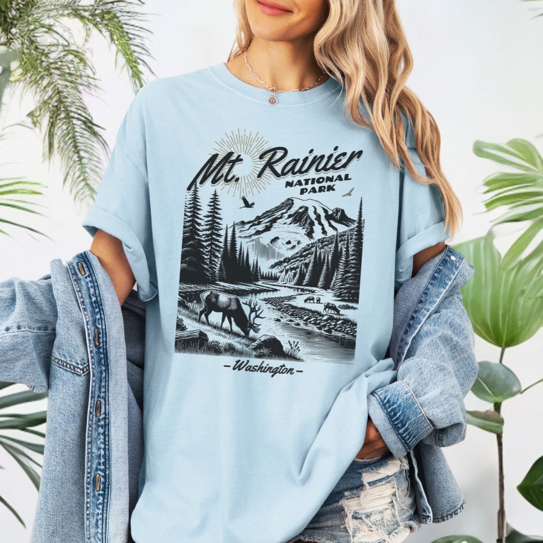 Pacific Northwest Mt Rainier Souvenir Vintage Style Tee