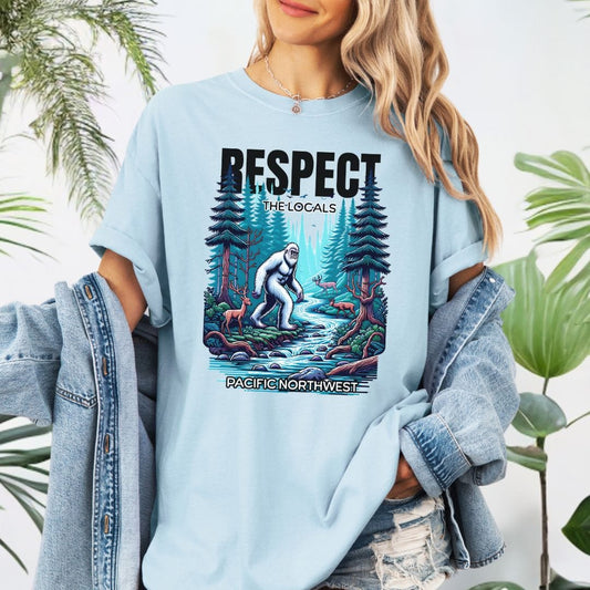 PNW Respect the Locals Sasquatch Vintage Style Tee