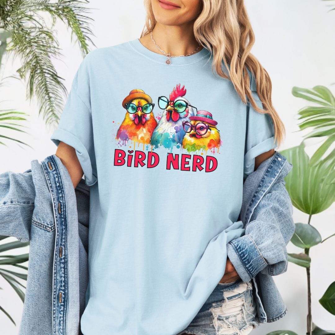 Bird Nerd Chicken Vintage Style Tee