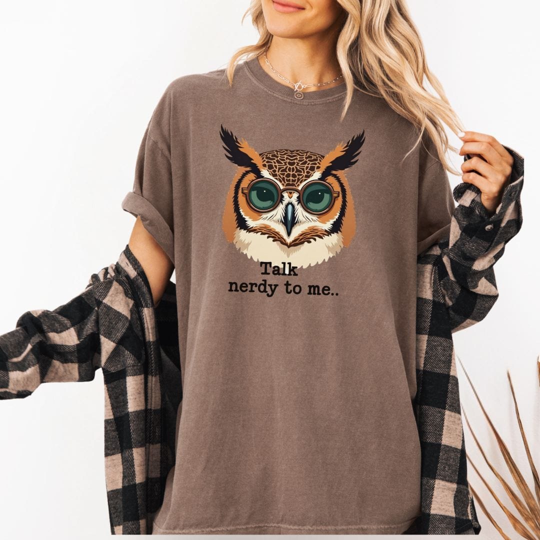 Nerdy Owl, Punny Vintage Style Tee