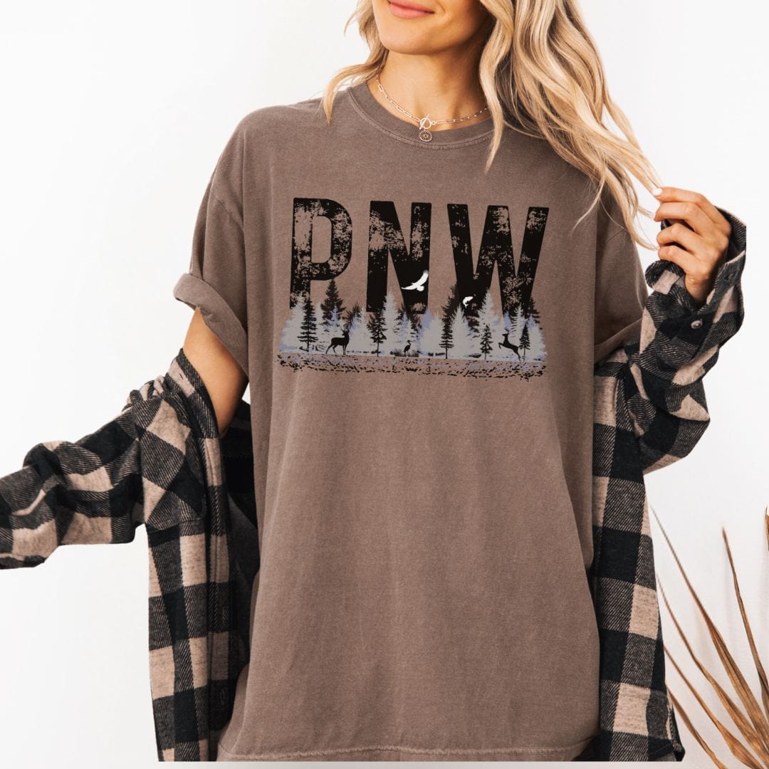 PNW Grunge Letters Vintage Style Tee