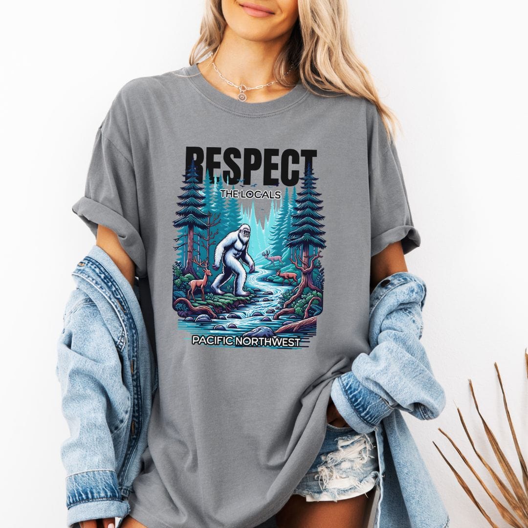 PNW Respect the Locals Sasquatch Vintage Style Tee