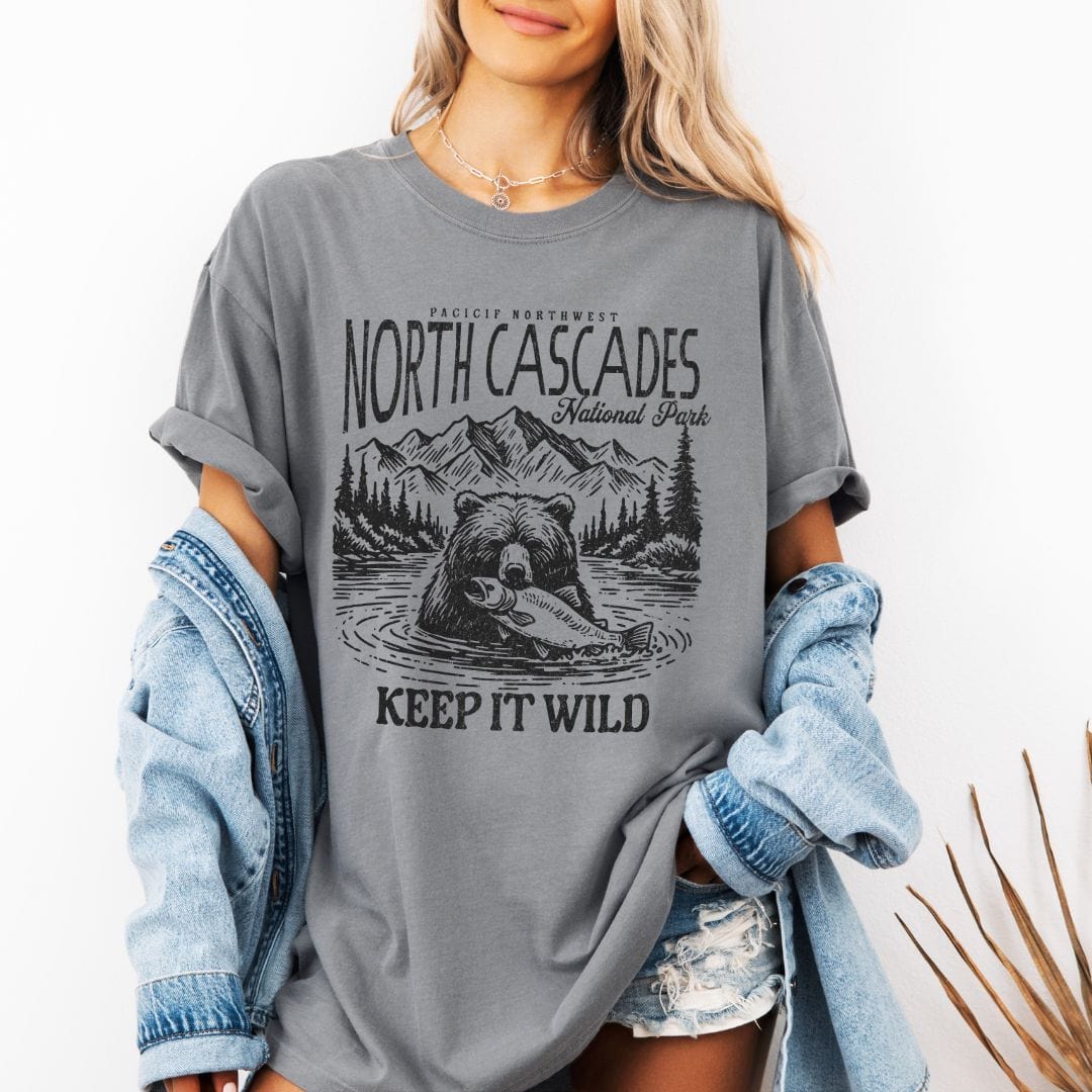 Pacific Northwest North Cascades Souvenir Vintage Style Tee