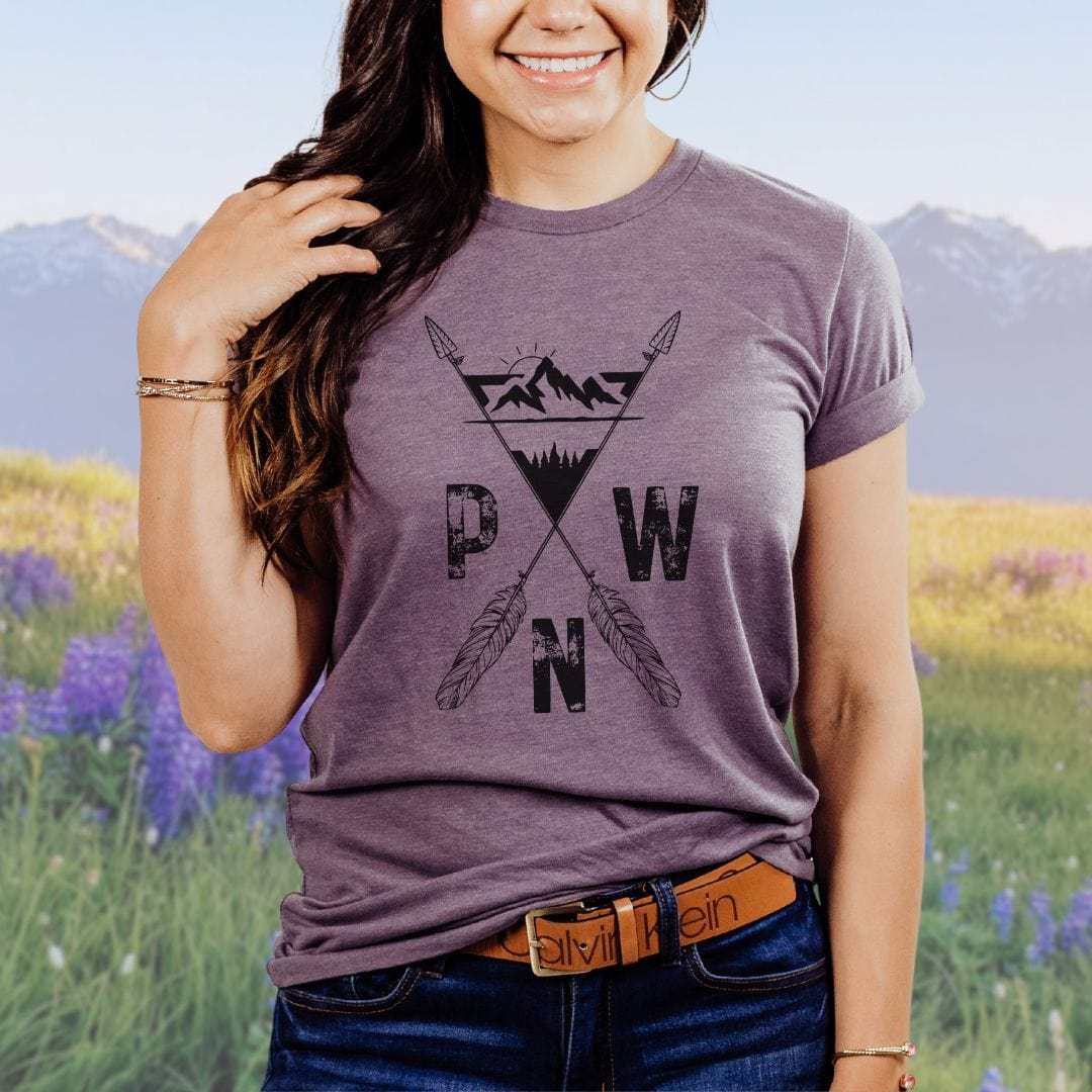 PNW Mountains and Arrows Tshirt in Black