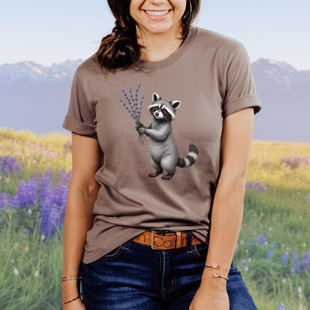 Raccoon and Lavender Softstyle Tee