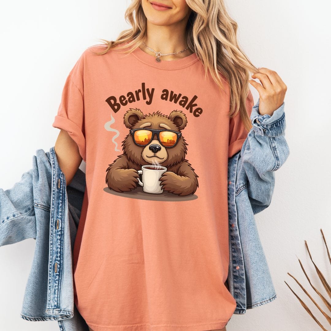 Bearly Awake Coffee Lover Vintage Style Tee