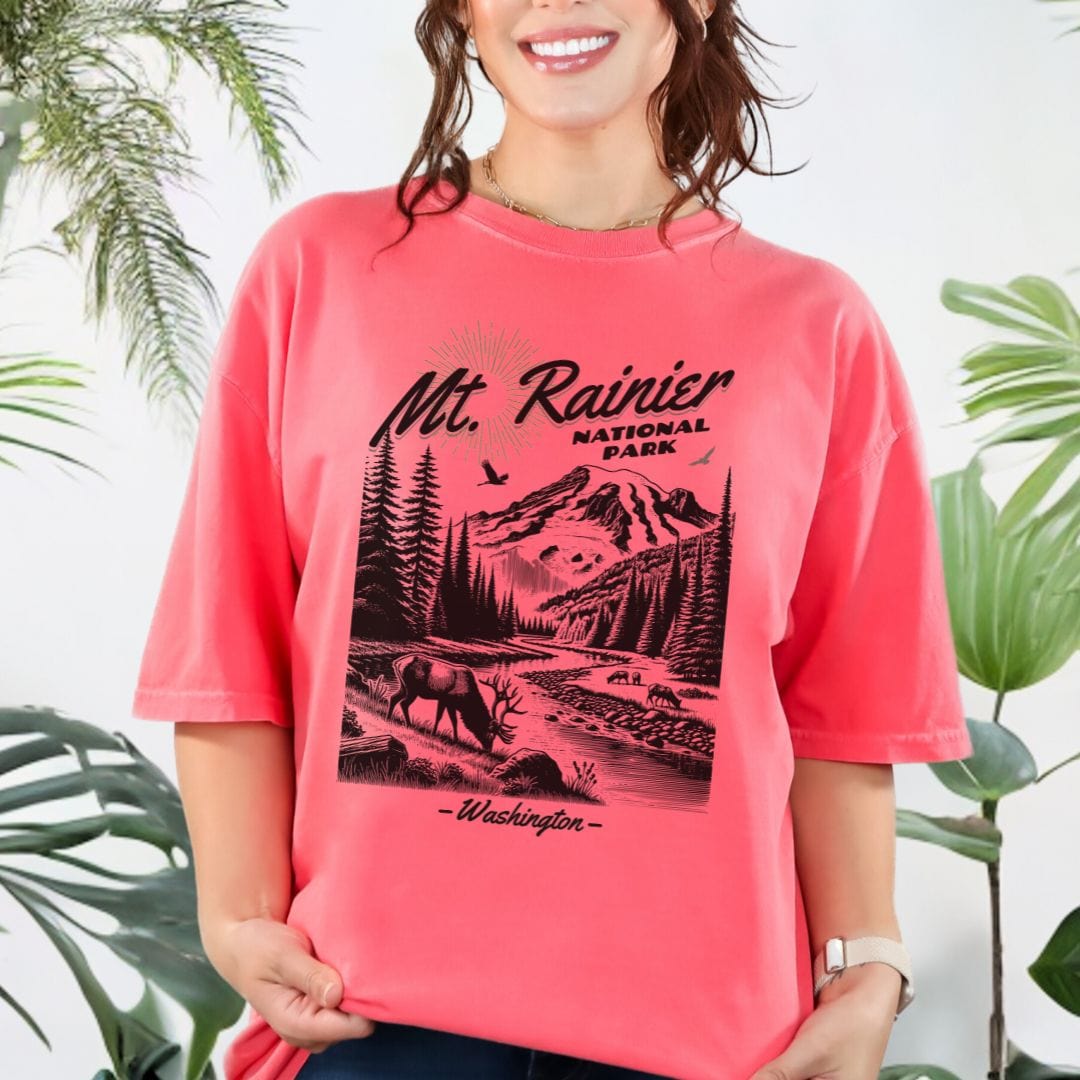 Pacific Northwest Mt Rainier Souvenir Vintage Style Tee